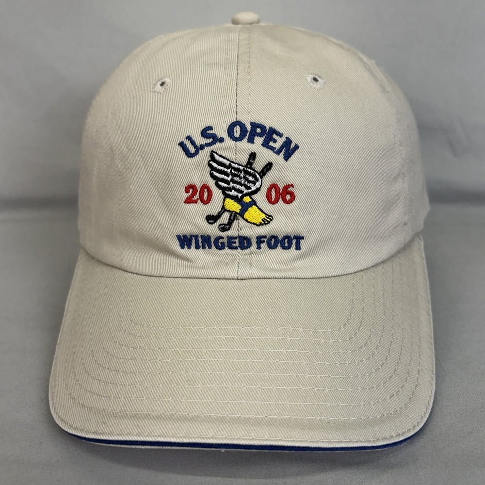 USGA Hat 2006 U.S. Open Winged Foot Golf Mens OSFM Tan Adjustable Strapback